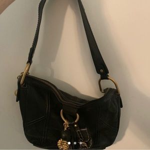 Juicy Couture Black Shoulder Bag with Gold Accents